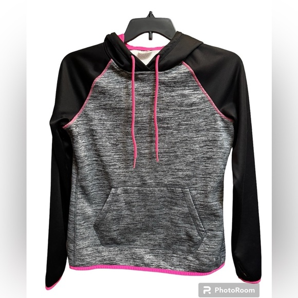 DANSKIN NWOT Pink Black And Gray Hoodie Hooded Sweatshirt Jacket Coat Dri Layer - Picture 7 of 14